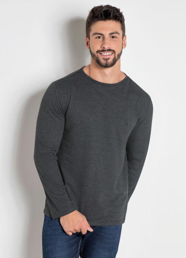 Outlet - Casaco de Moletom Preto Mescla