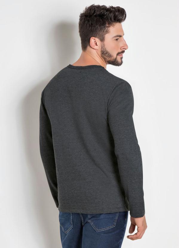 Outlet - Casaco de Moletom Preto Mescla 2