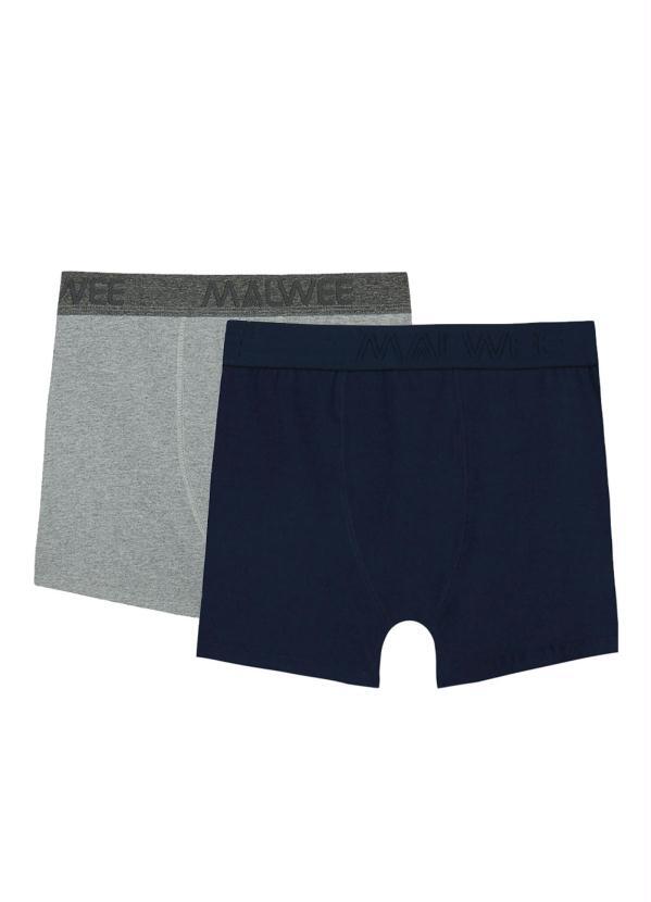 Malwee - Kit Neutros Cueca Boxer em Malha
