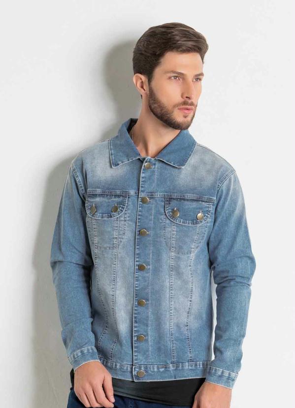 jaqueta jeans com touca masculina