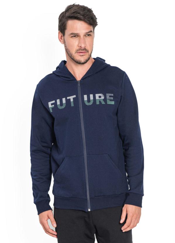 Rovitex Jaqueta Masculina com Capuz Moletom Azul