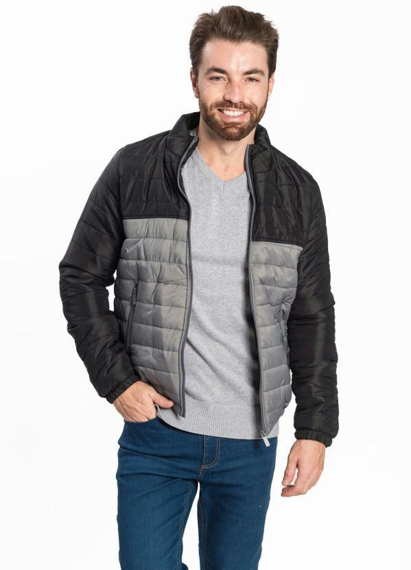 Rovitex - Jaqueta Puffer Masculina Sea Surf Cinza
