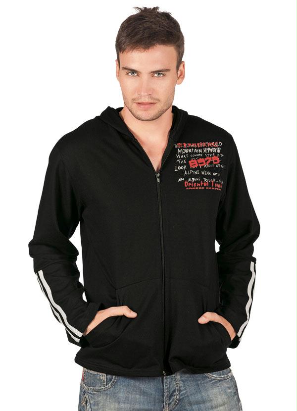 Outlet - Jaqueta Masculina com Capuz Preta