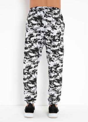 Moda Pop - Calça Jogger Camuflado Branco com Bolsos - MODA POP