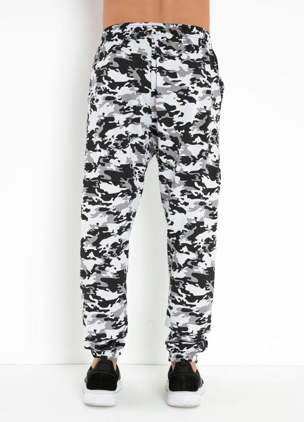 Moda Pop - Calça Jogger Camuflado Branco com Bolsos 2