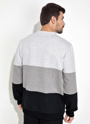 Moda Pop - Casaco Branco, Cinza e Preto - MODA POP