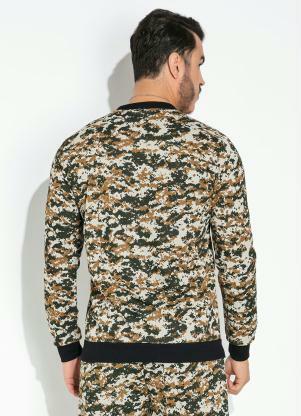 Moda Pop - Casaco Camuflada com Punho - MODA POP