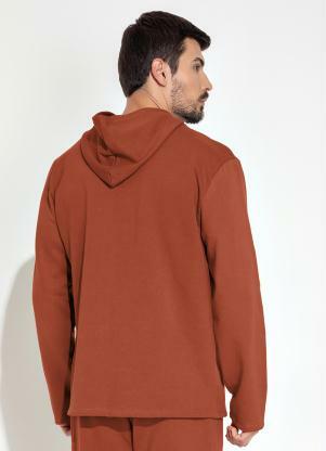 Moda Pop - Casaco com Gorro e Estampa Laranja - MODA POP