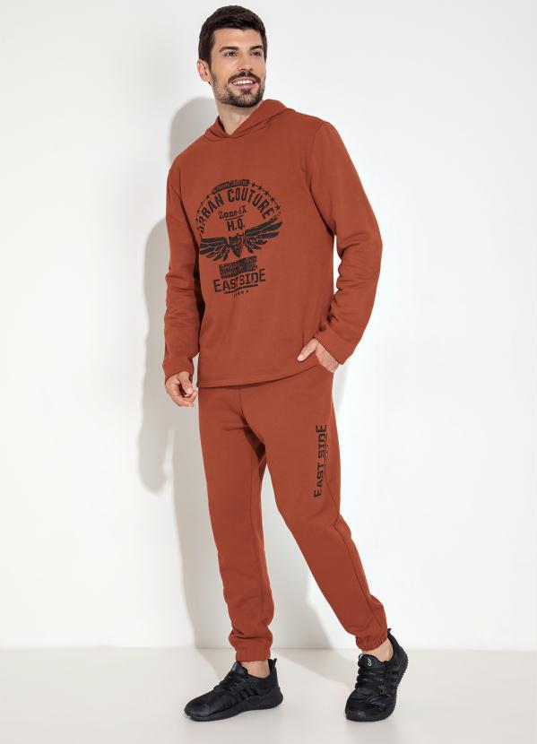 Moda Pop - Casaco com Gorro e Estampa Laranja 3