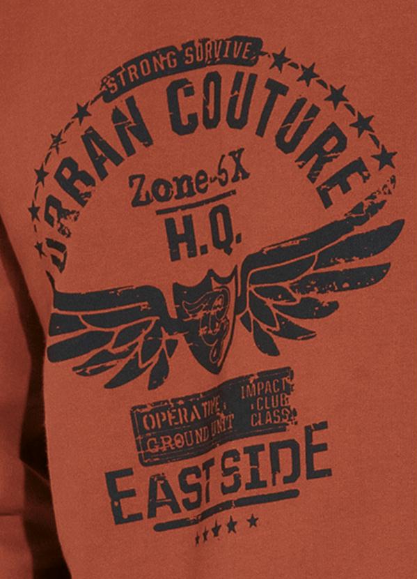 Moda Pop - Casaco com Gorro e Estampa Laranja 5