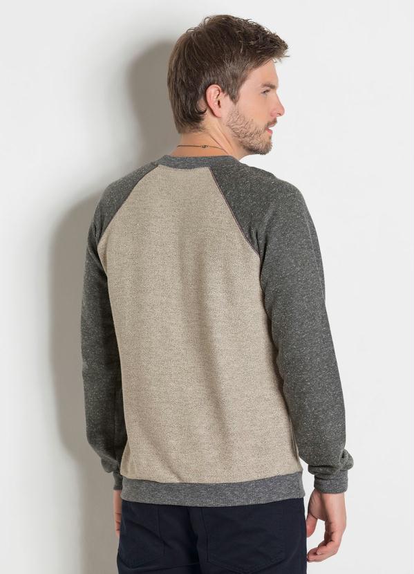 Outlet - Casaco em Moletom Botonê Cinza com Cava Raglan 2