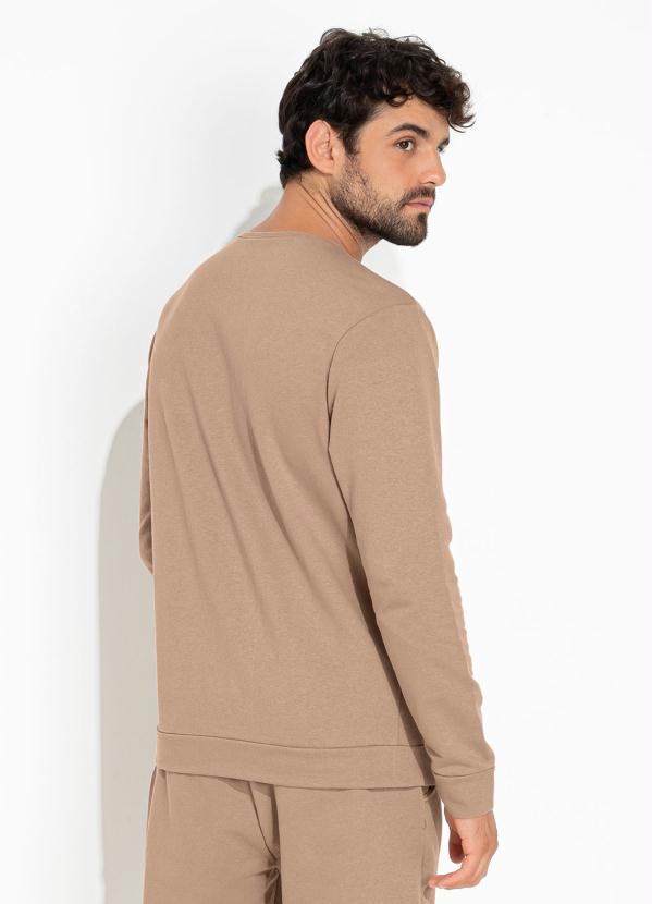 Moda Pop - Casaco Marrom Claro com Mangas Longas 2