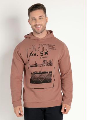 Moda Pop - Casaco Marrom com Touca - MODA POP