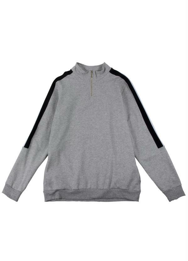 Exco - Casaco Masculino com Bolso e Zíper Cinza