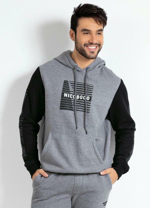 Nicoboco - Moletom Nicoboco Mescla Estampado e com Capuz