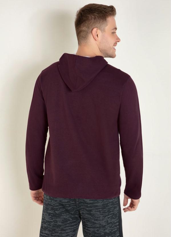 Outlet - Moletom Vinho com Capuz e Estampa Frontal 2