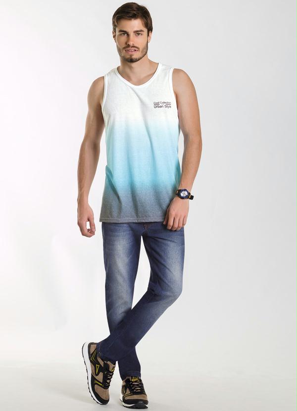 Outlet - Regata Degradê Branco e Azul 3