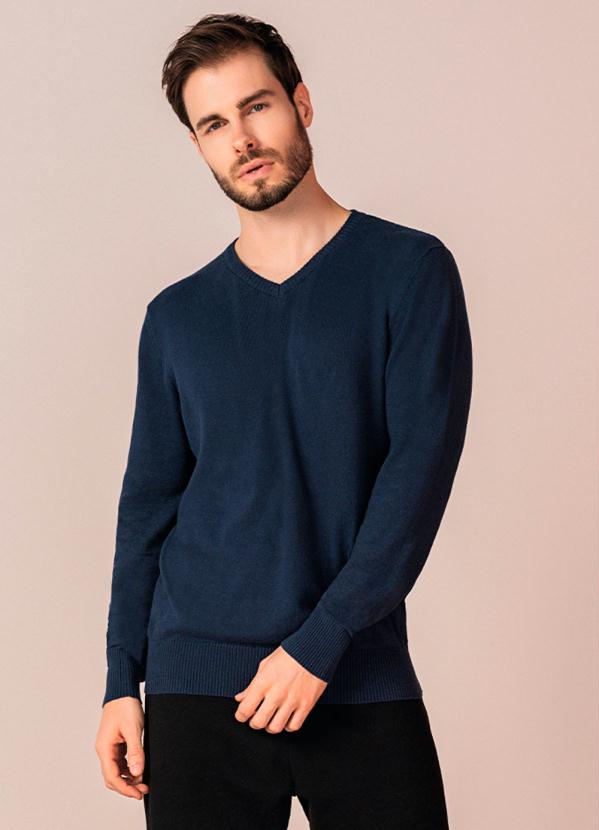 Rovitex - Suéter Masculino Tricô Azul