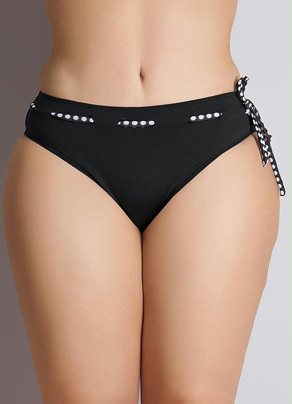 Quintess - Biquíni Calcinha Plus Size Preto e Poá