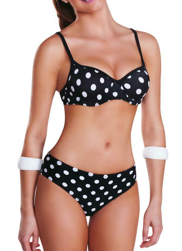 Vacanze - Conjunto Sunquini Poá Preto/Branco Vacanze