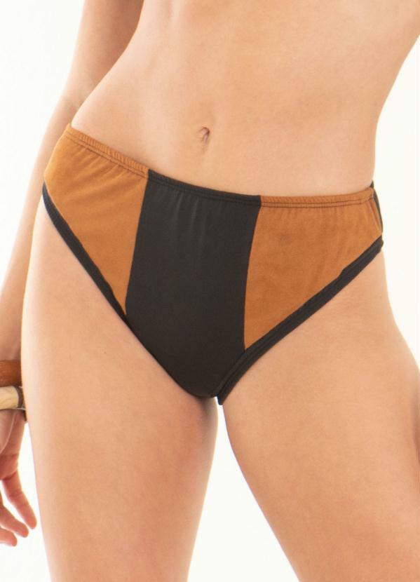 Outlet - Calcinha Biquíni Caramelo e Preto