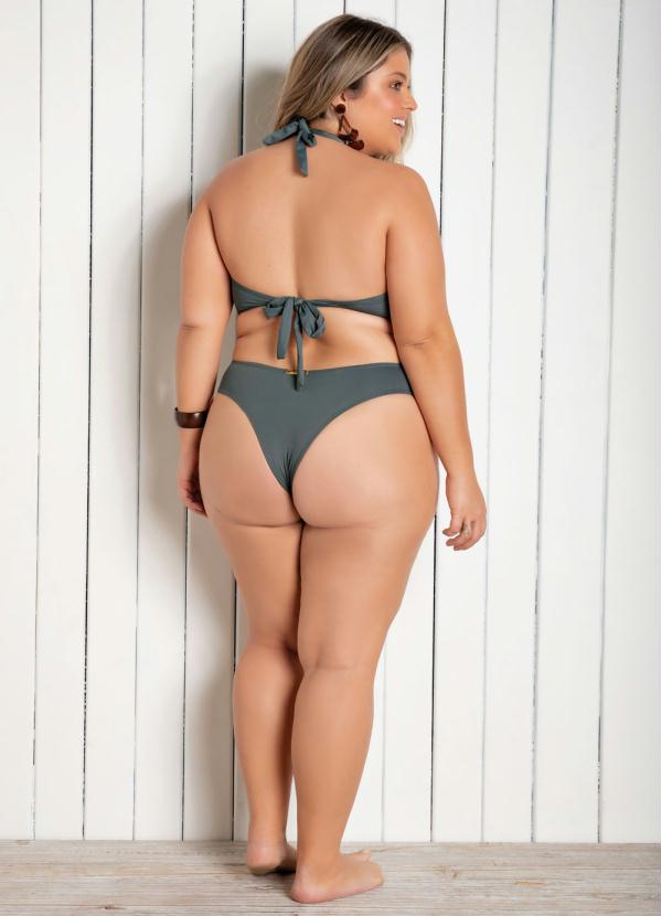 Alma Dolce - Calcinha Biquíni Cinza Modelo Fio Dental Simples 4