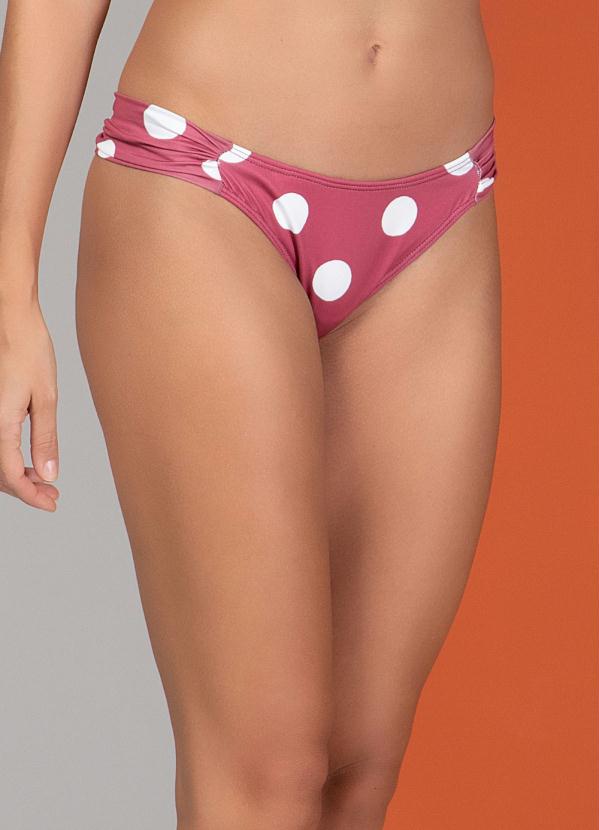 Quintess - Calcinha de Biquíni Básica Poá Marrom