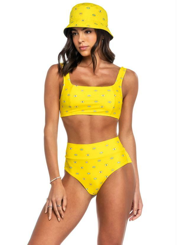 Enfim - Biquíni Amarelo Hot Pant Dry Olho Grego Beach