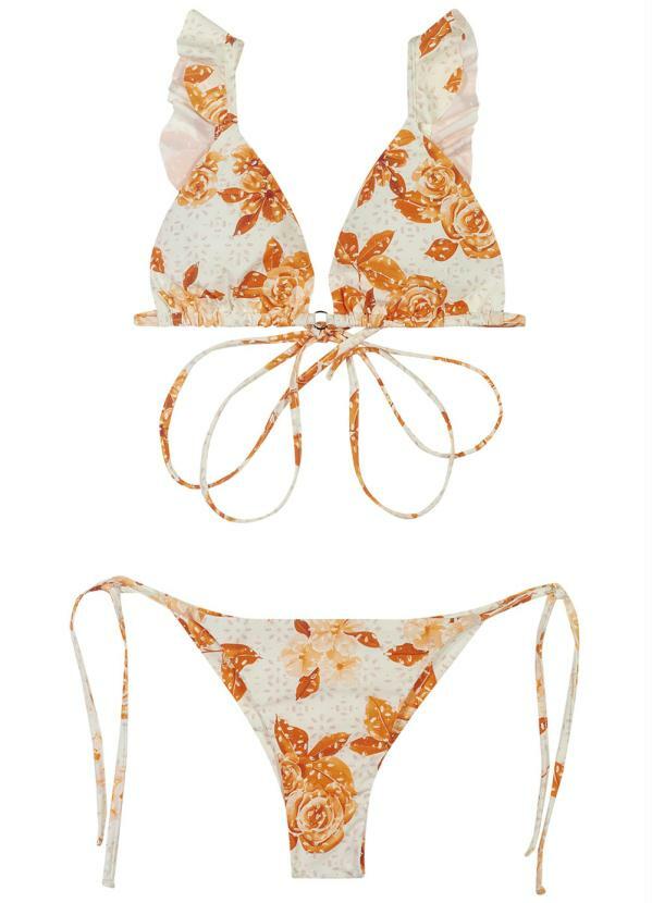 Enfim - Biquíni Laranja Cortininha Uv Beach