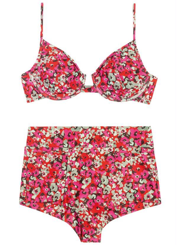 Enfim - Biquíni Rosa Floral Hot Pants Beach 2