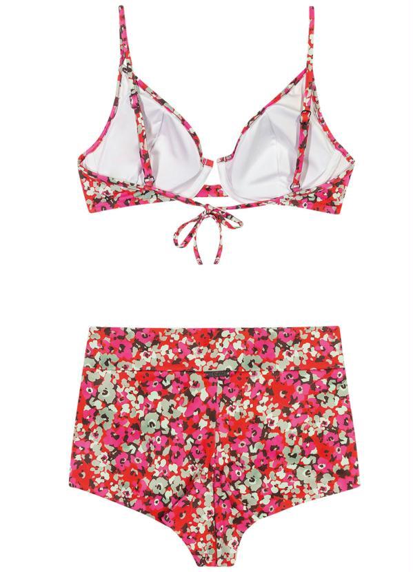 Enfim - Biquíni Rosa Floral Hot Pants Beach 3