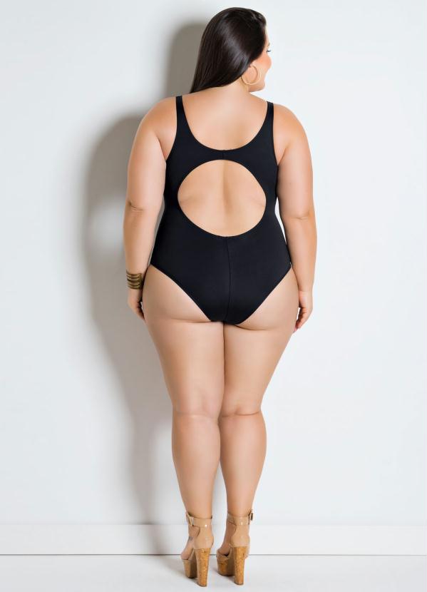 Outlet - Maiô com Recorte nas Costas Preto 8