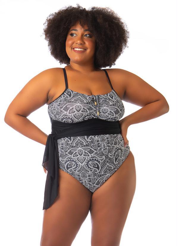 Acqua Rosa - Maiô com Saída Plus Size Preto