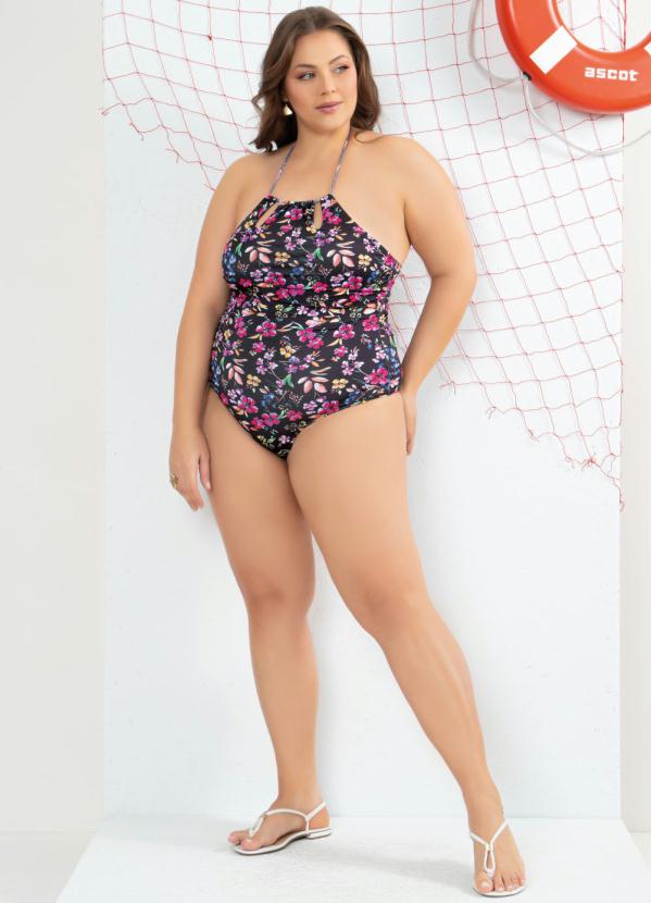 Quintess - Maiô Floral com Gota Vazada 8