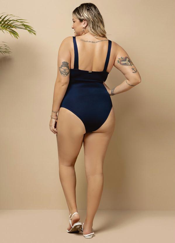 Quintess - Maiô Marinho com Babado e Decote Profundo 10