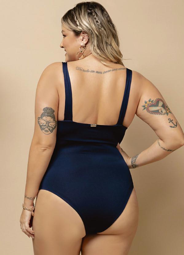 Quintess - Maiô Marinho com Babado e Decote Profundo 8