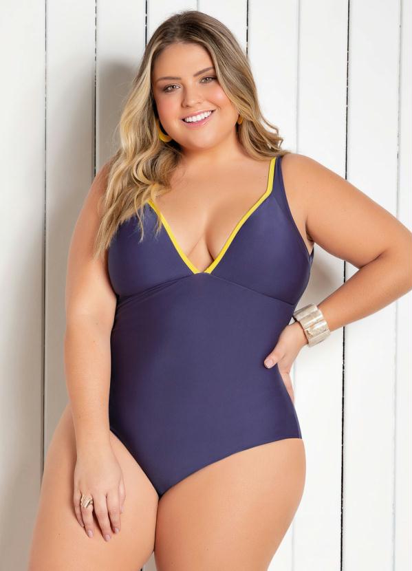 Alma Dolce - Maiô Plus Size Violeta Decote Costas Profundo 1