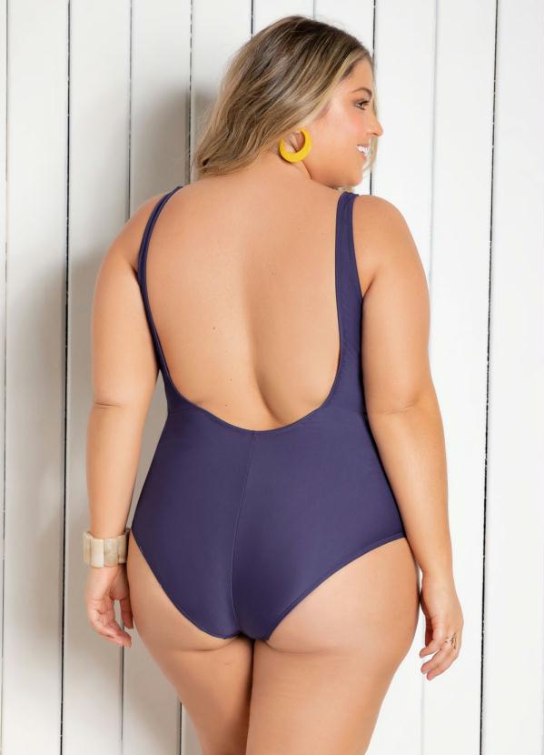Alma Dolce - Maiô Plus Size Violeta Decote Costas Profundo 2