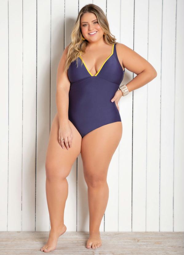 Alma Dolce - Maiô Plus Size Violeta Decote Costas Profundo 3