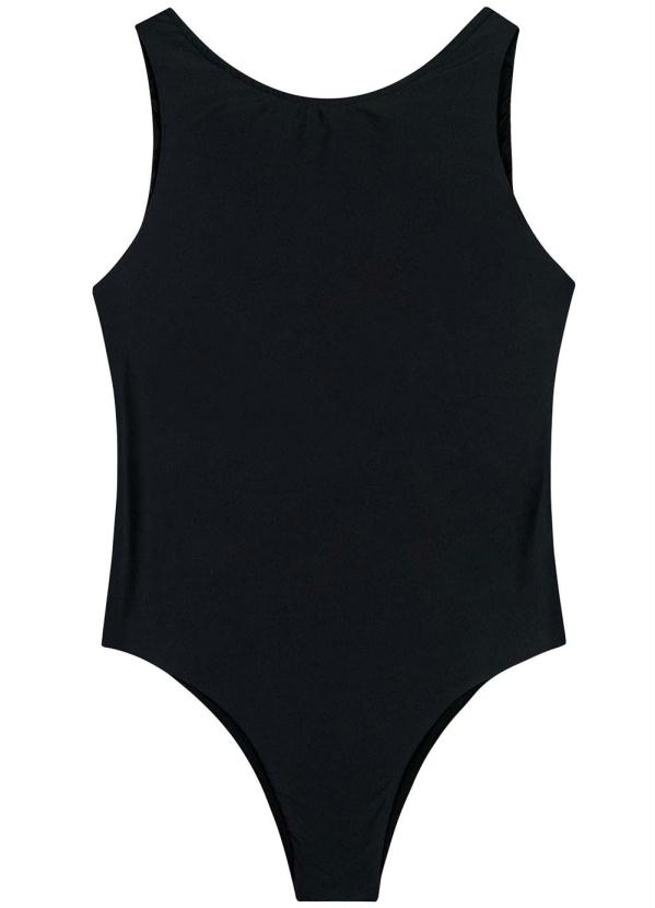 Enfim - Maiô Preto Uv com Abertura Beach