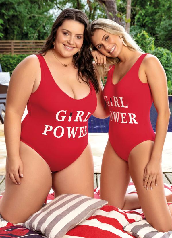 Outlet - Maiô Vermelho Cavado com Estampa Frontal 6