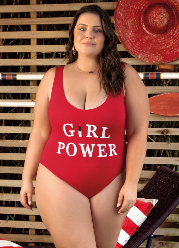 Outlet - Maiô Vermelho Cavado com Estampa Frontal 7