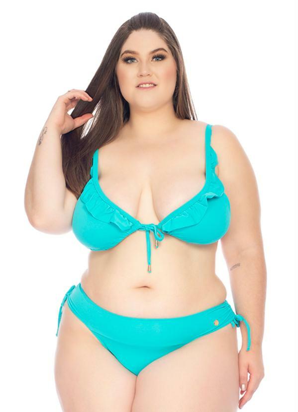 Acqua Rosa - Biquini Cortininha Plus Size Azul
