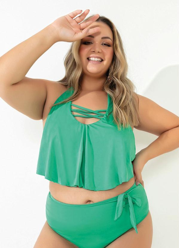 Busto Biquíni Plus Size Verde com Tiras - Marguerite