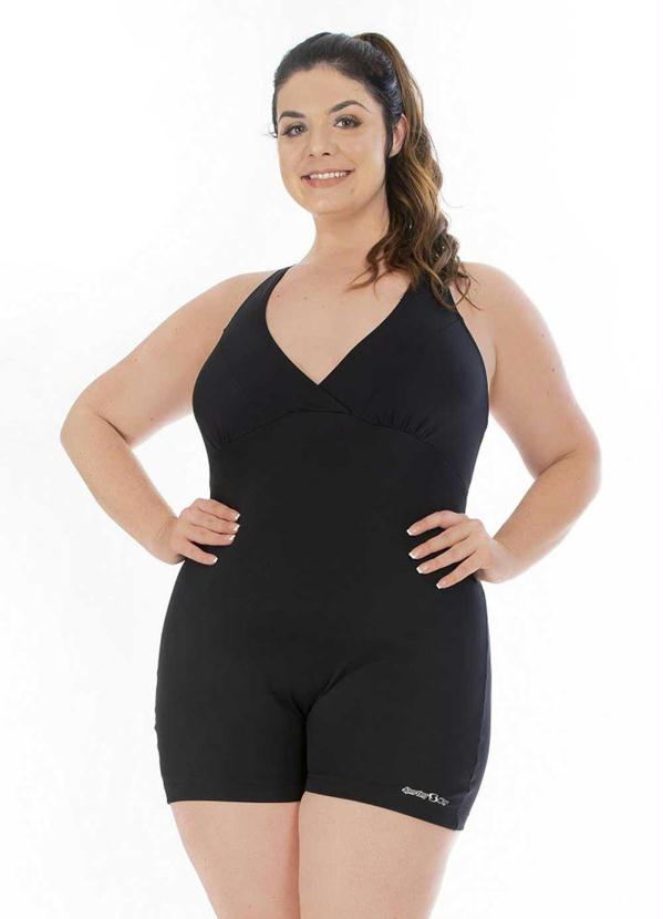 Sporting Way Fitness - Macaquinho Natação Plus Size Preto 1