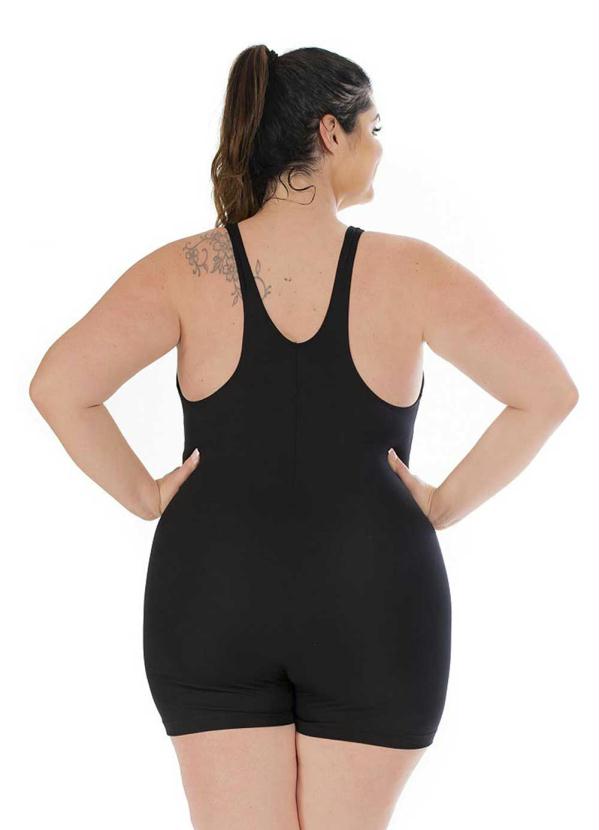 Sporting Way Fitness - Macaquinho Natação Plus Size Preto 2