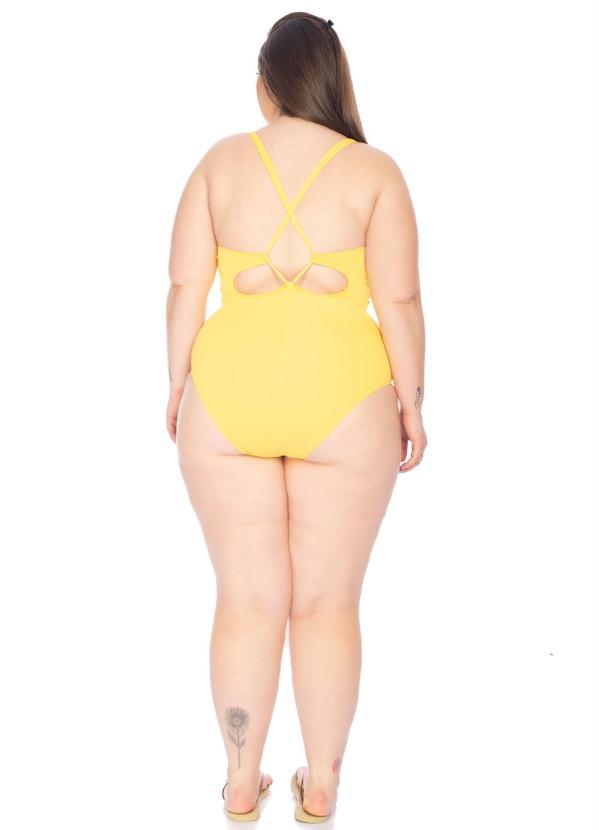 Acqua Rosa - Maiô Decote sem Bojo Plus Size Amarelo 4