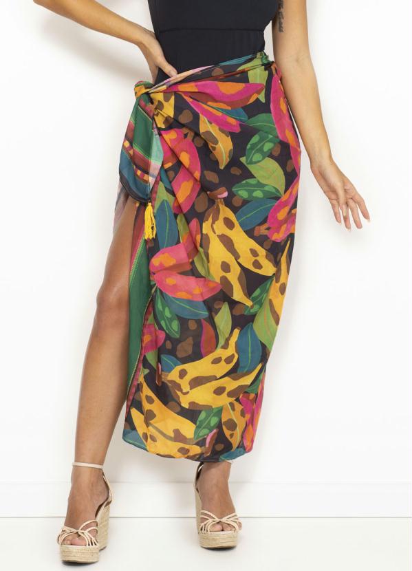 Farm - Canga de Viscose Banana Pintada Amarela