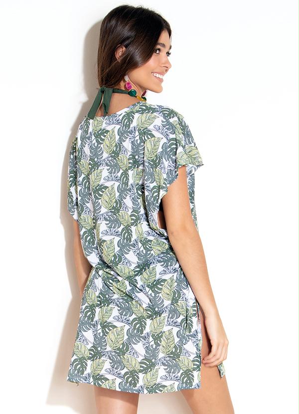 Quintess - Saída de Praia com Laterais Abertas Folhagem 2