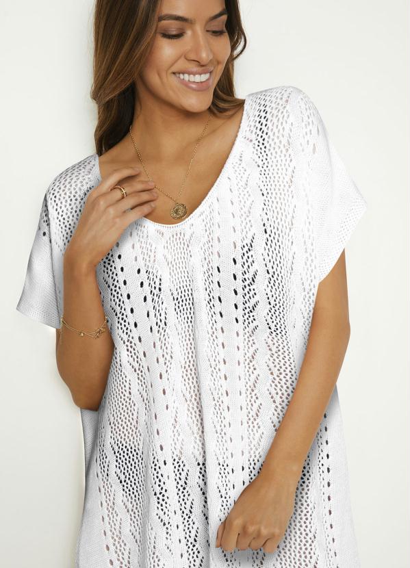 Outlet - Saída de Praia de Tricô Branca 4